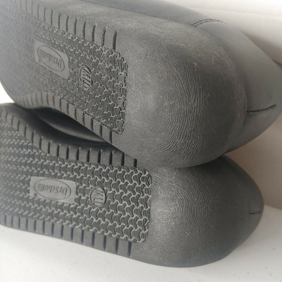 Dr. Scholls Mardell Women 11 W Shoes Two Strap Comfort Black Leather Slip On - Picture 8 of 11